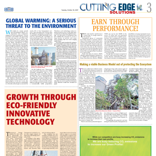 Cutting Edge Solutions - Articles in Times Business